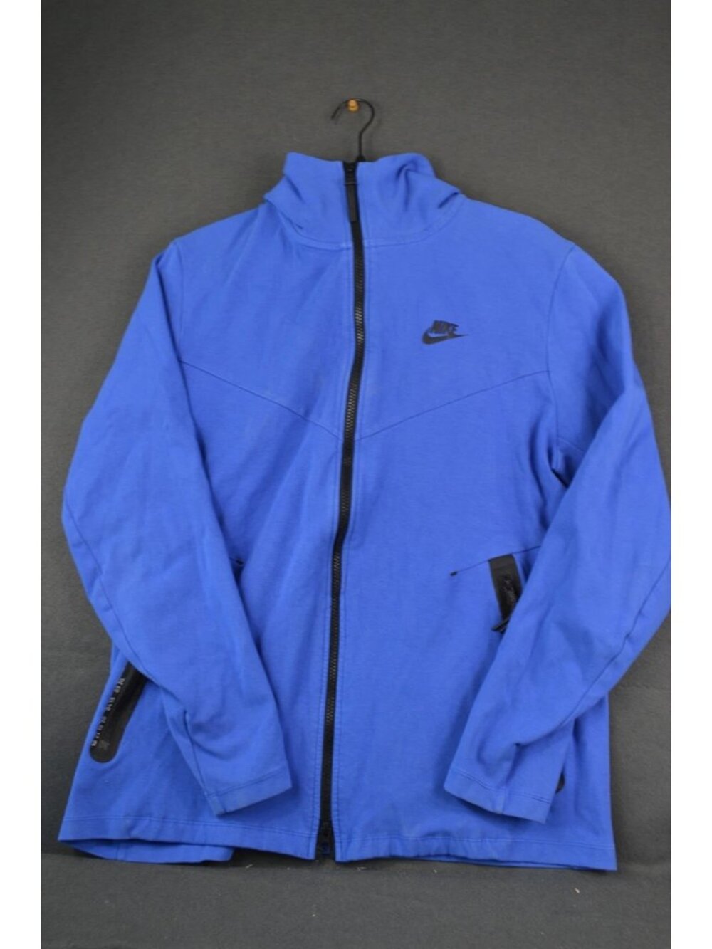 Nike Sportswear Mens Blue Tech Fleece Full-Zip Hoodie Zipper Pocket Logo Size L